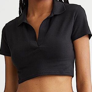 H&M Collared Crop Top